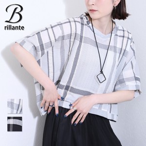 チェック柄 サッカードルマントップス　ベストレイヤード　2025ss新作春夏 BRILLANTE東京 (197061)