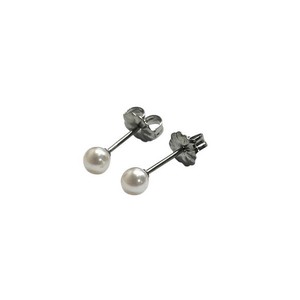 Pierced Earrings Titanium Post Pearl