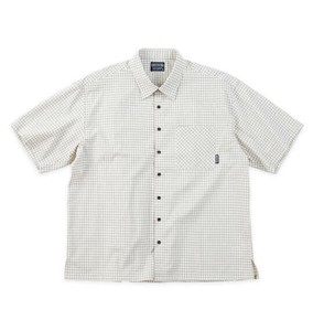 OUTDOOR PRODUCTS ビッグサイズ ブロードチェックレギュラーカラー半袖シャツ アイボリー系