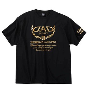 D.A.D ビッグサイズ 箔プリント半袖Tシャツ ブラック