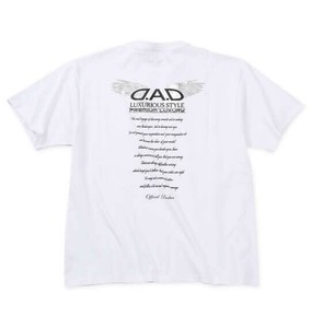 D.A.D ビッグサイズ 箔プリント半袖Tシャツ ホワイト