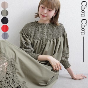 お袖、裾レースワンピース　2025SS新作　 chouchou東京