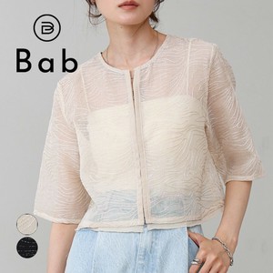 【SALE】再入荷：フロントホック刺繍ブラウスジャケット◇透け感のある素材で夏場も涼しく着用できる羽織