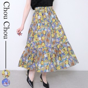 花柄 アート ティアード スカート　人気  2025　chouchou東京