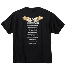 D.A.D ビッグサイズ 箔プリント半袖Tシャツ ブラック