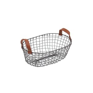 MURATAYA ワイヤーバスケット皮手楕円 5217