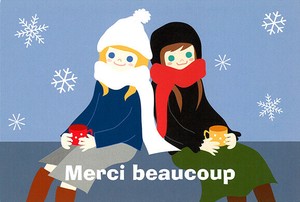 ポストカード イラスト 宇野佳奈子「どうもありがとう/クリスマス」100×148mm 郵便はがき 2025新作