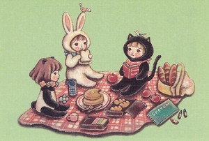 ポストカード イラスト trunk:chiyo「ピクニックへ行きましょう」100×148mm 郵便はがき 2025新作