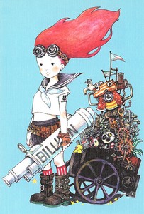 ポストカード イラスト 山田雨月「スチームパンクな女の子」100×148mm 郵便はがき 2025新作