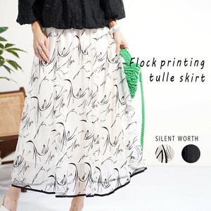 Skirt Printed Flare Skirt Flocking Finish [2025 NEW]