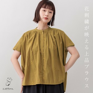 【2025新作】綿100％キャンブリック刺繍ブラウス　刺繍　ブラウス　綿100％