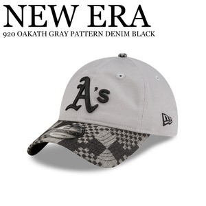 《即納》NEW ERA■キャップ■MLB DENIM CAP■920 OAKATH GRAY PATTERN DENIM BLACK