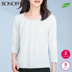 [通年]シフォン切替えブラウス＜レディース＞吸水速乾軽やかシフォンで華やぐ七分袖