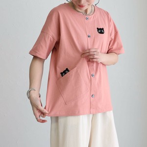 フェイクボタンにゃんこTシャツchouchou（シュシュ）2025新作春夏ss
