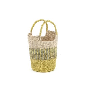 志成販売 アバカのストライプミニバッグ イエロー 423774YL