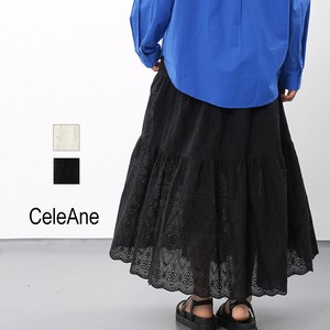 【新作】総レースティアードスカート　コットン　2色展開
