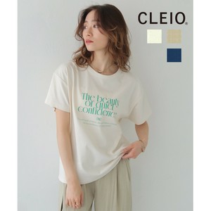 プリントコットンTシャツ/CLEIO
