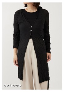【売れ筋】シワ加工前ボタンスリットロングカーディガン【フリ－サイズ】【ノーアイロン】【体型スッキリ】