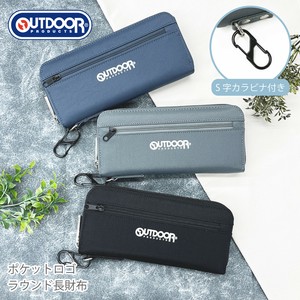 【新商品】OUTDOOR ポケットロゴ ラウンドファスナー長財布
