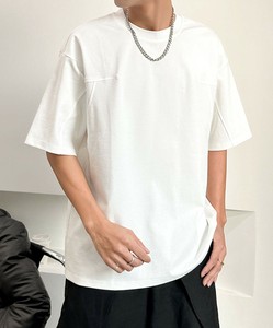 【aimoha men】ミニマルデザインクルーネックTシャツ メンズ シンプル 半袖 トップス