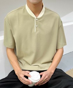 【aimoha men】ナチュラルトーンポロトップス メンズ 半袖 トップス ポロシャツ