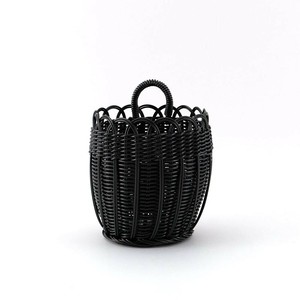 志成販売 壁掛けプラントバスケット(L) ブラック 108157BK