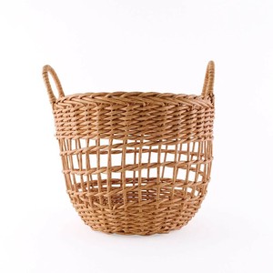 志成販売 持ち手付きラウンドバスケット(S) 108270