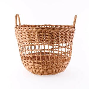 志成販売 持ち手付きラウンドバスケット(L) 108269