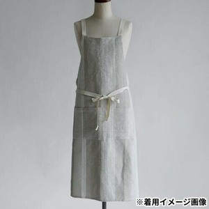 志成販売 フルエプロン ワッフル ストライプ ナチュラル 303219NT