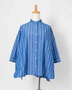 Button Shirt/Blouse Pocket Polka Dot 7/10 length