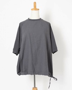 綿麻布帛×天竺ラグラン裾ひも5分袖T