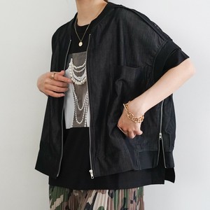 【人気商品 即納】バックメッシュシャンブレーシャツ（ブラック）春夏　デニム　ジャケット　羽織