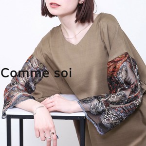 新ブランド■ Comme soi 腕刺繍ワンピース  2025SS人気