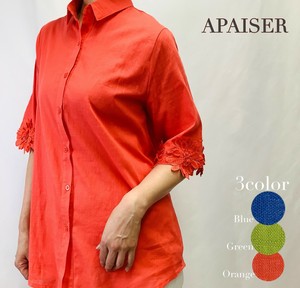 Button Shirt/Blouse Shirtwaist Flower Summer Spring