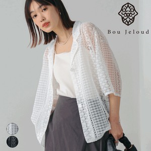 【予約販売】幾何学柄レース半袖シャツ【5月20日頃出荷予定】