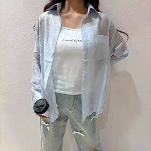 シフォンシャツ　キャミ付き