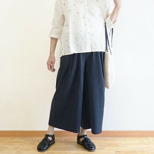 Full-Length Pant Pleated Wide Pants Cotton