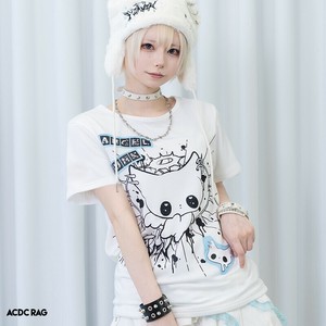 ANGEL PUNK T Tシャツ ホワイト 原宿系 病みかわいい 天使界隈 パンク