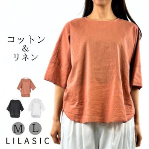 2025春夏リネンコットン プルオーバー Tシャツ 半袖 綿麻 コットンリネン プルオーバー 無地 noj-sckt5097