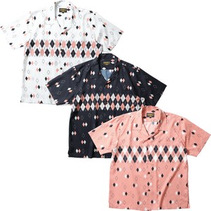 【UNIVERD72】ALOHA SHIRT（ARGYLE） UNIVERD72 / ユニバード72 41235 POLYESTER ALOHA SHIRT (ARGYLE