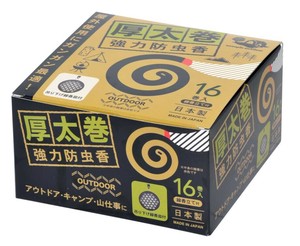 日本製 made in japan 厚太巻強力防虫香16巻+吊り下げ線香皿付 K-1045