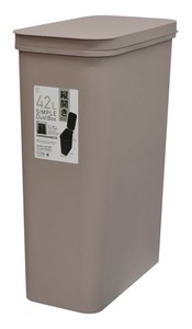 日本製 made in japan SIMPLE DUST BOX 42L 縦開き（グレージュ） KM-603