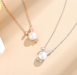 兎　ウサギ　ネックレス ネックレス レディース　ネックレス シルバー925　メッキ ネックレス シルバー