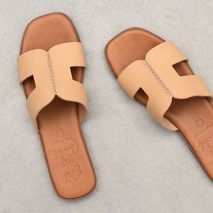 2025春夏新作【OH MY SANDALS】スクエアトウフラットレザーサンダル