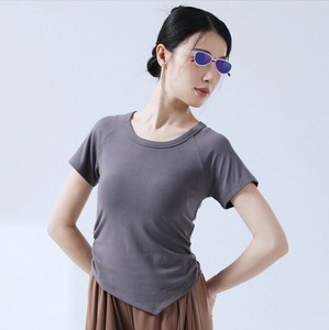 Tシャツ 半袖 ラウンドネック  無地 ゆったり 快適 レディース ファッション  MBQ090
