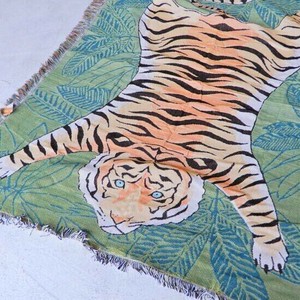多用毯 绿色 老虎 130 x 160cm