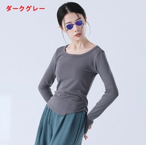Tシャツ 長袖 ラウンドネック  無地 快適 レディース ファッション  MBQ091