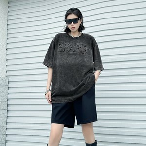 u27685トップス レディース シャツ Tシャツ 2色 字母柄 短袖 欧米風 カジュアル  2025春夏新作