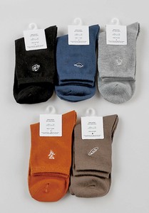 刺繍ワンポイントクルーソックス　ソックス 靴下 雑貨屋 靴下屋 無地 クルーソックス　刺繍　ロゴ