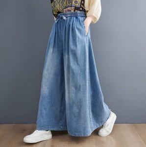 ワイドパンツ デニム 無地 ゆったり 快適 レディース ファッション  MBQ163